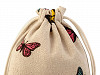 Linen / Flax Gift Bag with Butterflies 13x18 cm