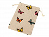 Ľanové vrecúško s motýľmi 13x18 cm