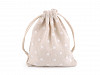 Linen Gift Bag with Polka Dots 10x13 cm