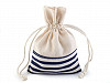 Linen / Flax Bag with Stripes 10x13 cm