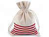 Linen / Flax Bag with Stripes 13x18 cm