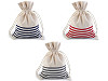 Linen Gift Bag with Stripes 13x18 cm