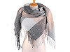 Velký teplý šátek / pléd s třásněmi 130x130 cm