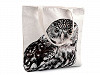 Ľanová taška mačka, líška, sova 43x44 cm