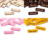 Targhetta in legno, motivo: “Hand made”, dimensioni: 10 x 30 mm