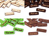 Étiquette en bois « Hand made », 10 x 30 mm