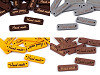 Targhetta in legno, motivo: “Hand made”, dimensioni: 10 x 30 mm