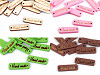 Targhetta in legno, motivo: “Hand made”, dimensioni: 10 x 30 mm