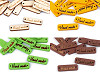 Holzschild / Etikette Handmade 10x30 mm