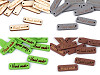 Targhetta in legno, motivo: “Hand made”, dimensioni: 10 x 30 mm