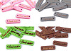Étiquette en bois « Hand made », 10 x 30 mm
