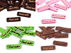 Étiquette en bois « Hand made », 10 x 30 mm