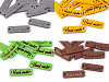 Holzschild / Etikette Handmade 10x30 mm