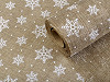 Weihnachten Dekostoff Juteimitat Schneeflocken Breite 48 cm