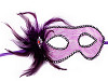 Karnevalová maska - škraboška krajka s peřím