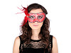 Karnevalová maska - škraboška krajka s peřím