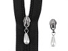 Slider to Nylon Zippers width 6 mm with Faux Pearl