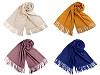 Šátek / šála typu pashmina s třásněmi 65x180 cm