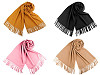 Tuch / Pashmina Schal mit Fransen 65x180 cm
