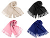Tuch / Pashmina Schal mit Fransen 65x180 cm