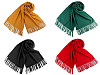 Pañuelo tipo pashmina con flecos 70 x 180 cm