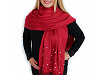Szal / chusta typu pashmina z frędzlami i perełkami 65x180 cm