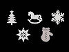 Recorte de madera: copo de nieve de Navidad, estrella, árbol, campana, reno