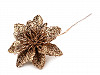 Vianočný kvet na drôtiku s glitremi