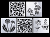 Schablonen aus Kunststoff Herz, Blume, Aufschrift, Ornament 13x13 cm