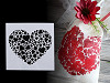 Szablon plastikowy 13x13 cm serce, kwiaty, napisy, ornamenty