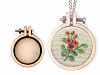 Mini Embroidery Hoops Necklace Brooch Oval, Hoop