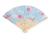 Fabric Hand Fan with Flowers