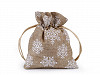 Gift Bag with Snowflakes and Glitter 10x13 cm