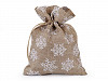 Gift Bag with Snowflakes and Glitter 13x18 cm
