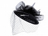Mini Hat / Fascinator with Feathers and French Veil