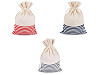 Linen Gift Bag with Stripes 18.5x28 cm