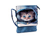 Borsa a tracolla piccola, motivo: gatto, fiore, unicorno, cervo, cavallo, dimensioni: 15,5 x 21 cm