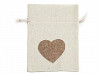 Cotton Drawstring Bag Heart 13x18 cm