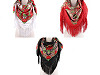 Folk Style Scarf with Fringe 105x105 cm