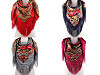 Folk Style Scarf with Fringe 105x105 cm