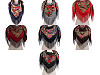 Folk Style Scarf with Fringe 105x105 cm
