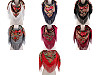 Folk Style Scarf with Fringe 105x105 cm