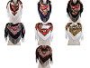 Folk Style Scarf with Fringe 105x105 cm