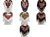 Folk Style Scarf with Fringe 105x105 cm