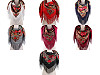 Foulard de style folk avec franges, 105 x 105 cm