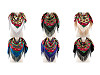 Foulard de style folk avec franges, 105 x 105 cm
