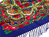 Halstuch Folklore Blumen mit Fransen 105x105 cm