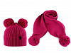 Winterset für Kinder – Mütze und Schal mit Pompons
