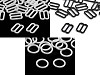 Anneau ajusteur et glissière en plastique pour bretelles de soutien-gorge, largeur 12 mm