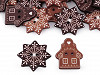 Guzik dekoracyjny dzwonek, śnieżynka, domek
